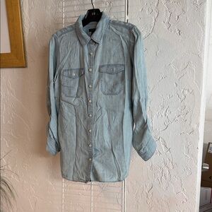 Talbots Light Blue Casual Button Down Shirt